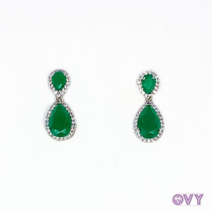 green CZ earrings