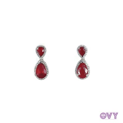 red double teardrop earrings wholesale