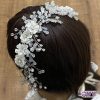 Elegant Crystal & Fabric Floral Bridal Headband - Image 3