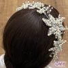 Luxurious Floral Pearl and Crystal Headband - Image 2
