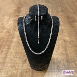 tennis necklace earrings set wholesale