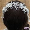 Elegant Crystal & Fabric Floral Bridal Headband - Image 2