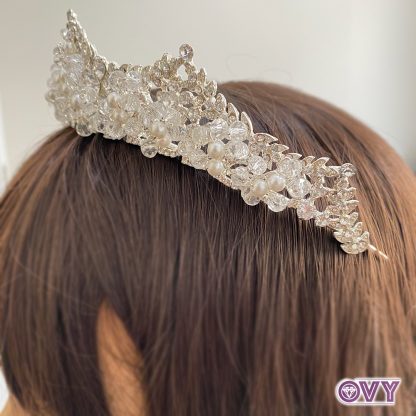 vintage pearl wedding tiara crown
