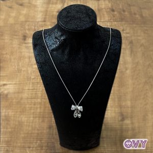 bow drop lariat necklace